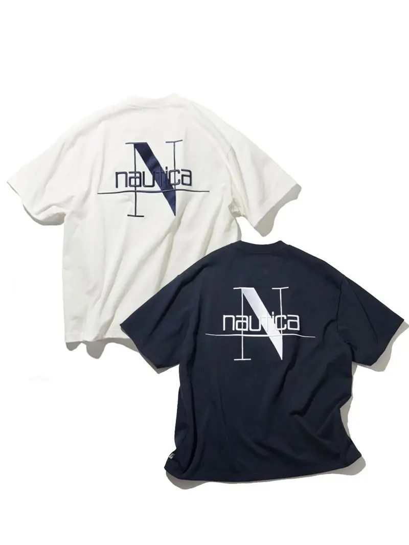 Nautica embroidered crewneck short sleeve T-shirt men's casual