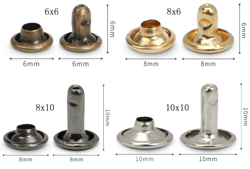 Description Picture 5 of itemNon Rusting Double Cap Rivets with Plier Stud Round Nail Spikes for Leathercraft Shoes Bag Belt Clothing Garment Accessories