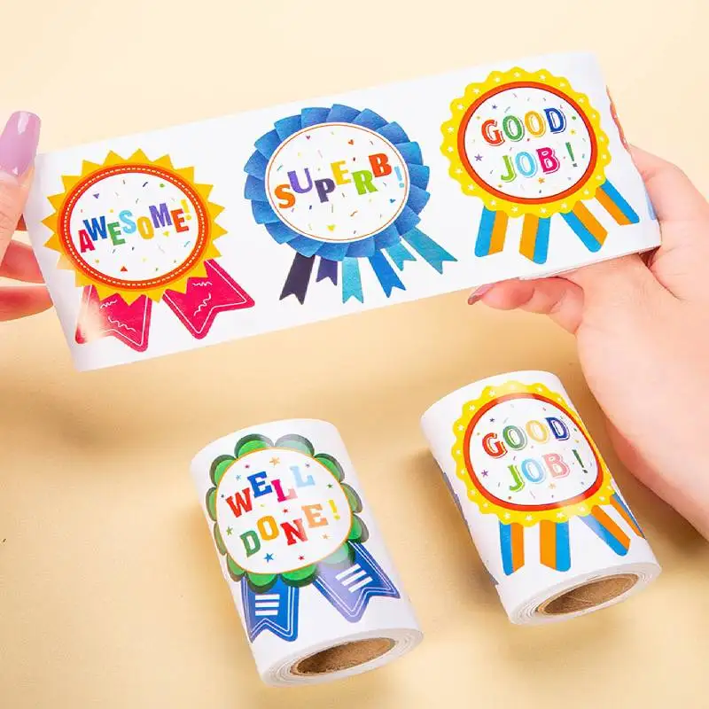100pcs Reward Stickers Compliment Stickers Reward Labels Encourage School Day School for Kids Badge