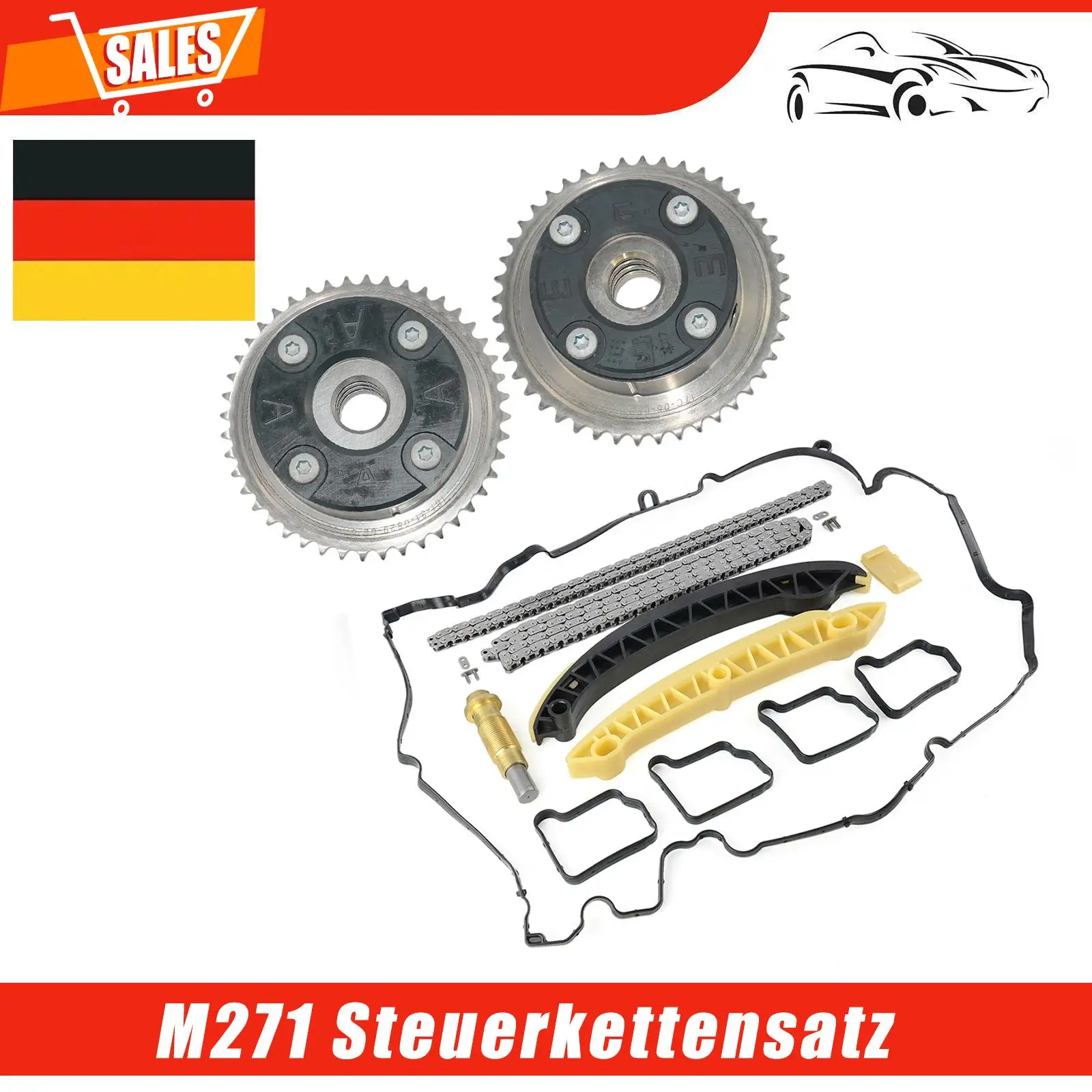 AP02 Timing chain kit for Mercedes W203 W204 and W211 C180 E200 compressor with M 271 engine NEW