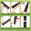 Grass Whip with Double-Edged Serrated Sharp Steel Blade Manual Weed Grass Cutter with 30 Inch Handle Handheld Garden Hoe Tool 4
