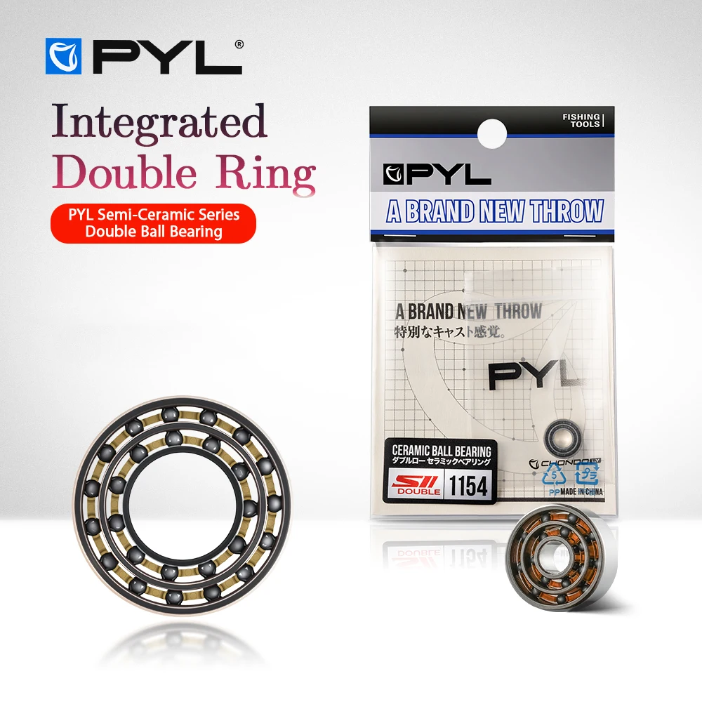 PYL SII Doppeltes Halbkeramik-Kugellager – AKS-Keramikkugeln, 95H rostfrei, für die Reparatur von Angelrollen, DIY-Modifikation und Upgrade
