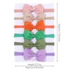 4/5/6Pcs/Set Solid Color Kids Headwear Elastic Hair Bands for Baby Cute Ribbon Bowknot Headband Infant Girls Hair Accessories 6