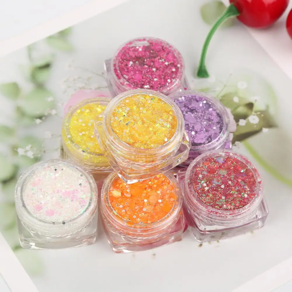 Glitter makeup Holographic Sequins Hair Body Face Glitter Gel Art Loose Shimmer Eye Shadow