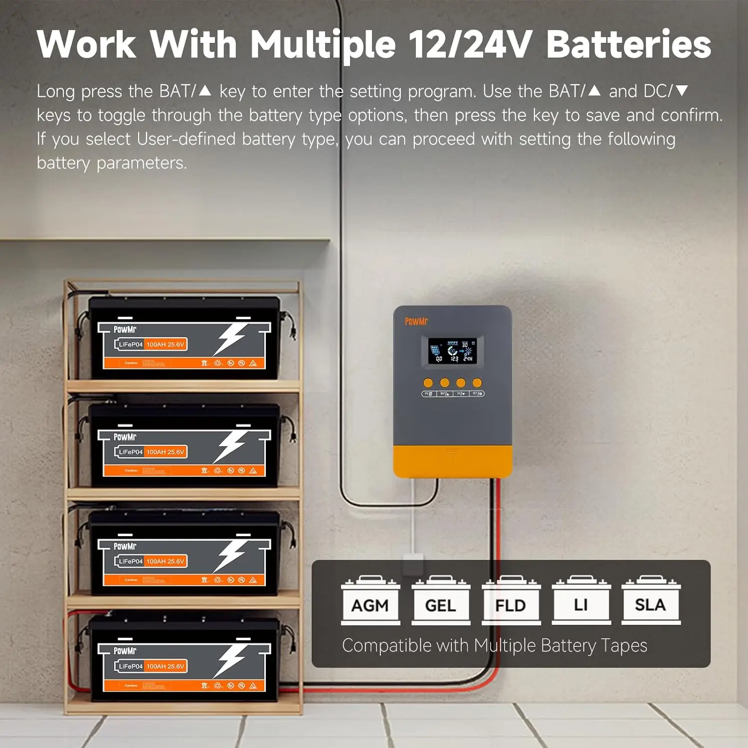 25A 35A 45A MPPT Solar Charge Controller 12V 24V Auto Solar Regulator Support Li