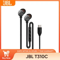 JBL Tune 310C - Wired Hi-Res in-Ear Headphones, Tangle-Free Flat Cable, 3-Button Remote with Microphone