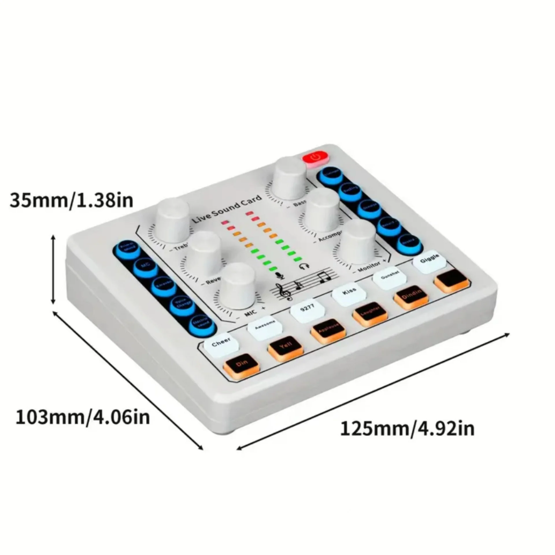 Audio Mixer Sound Card Audio Interface M8 Live Sound Card Podcast Equipment Microphone Wireless Bluetooth Noise Reduction Live Streaming Podcasting Record