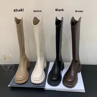 Ultra Soft Thick-Soled High-Top Long Boots Slimming Fleece-Lined V-Shape Knight Boots Rubber Material Summer Season China Origin - Image 3