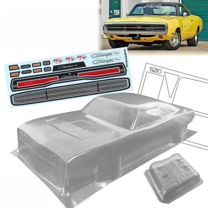 

Teamc Bodies On-Road Bodywork 1/10 1970 Dodgee Charger Classic Car Body Shell W/Light Buckle for R/C Drift Car Racing 200mm