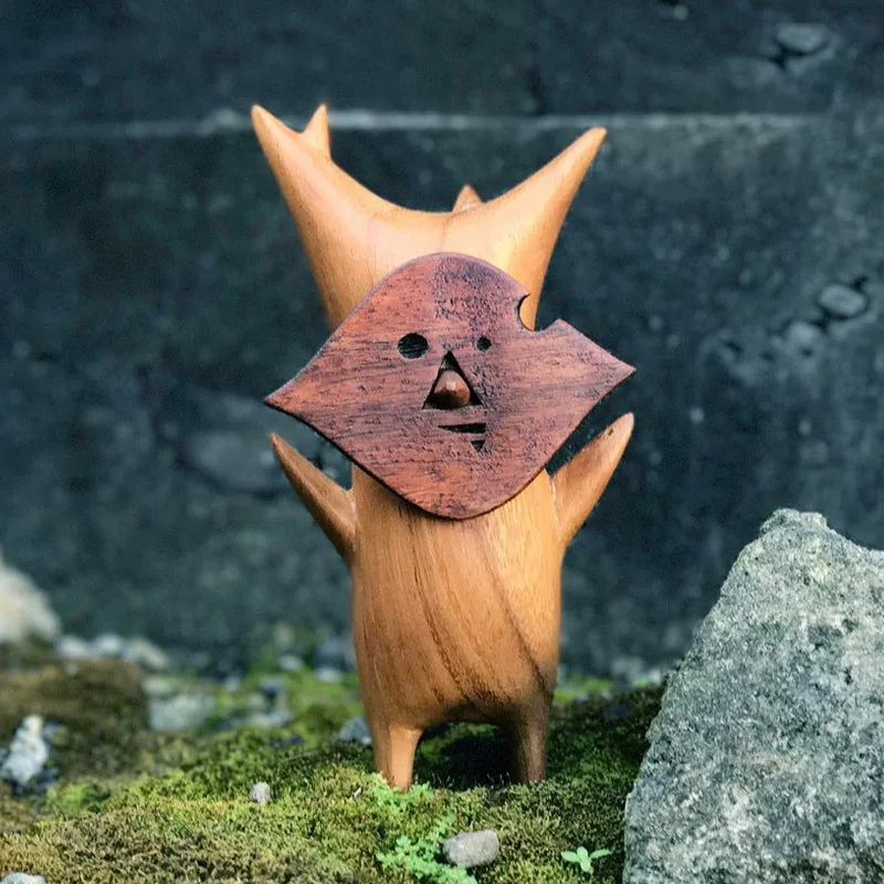 Wooden Korok Statue Resin Handwork Statues Family Game Lovers