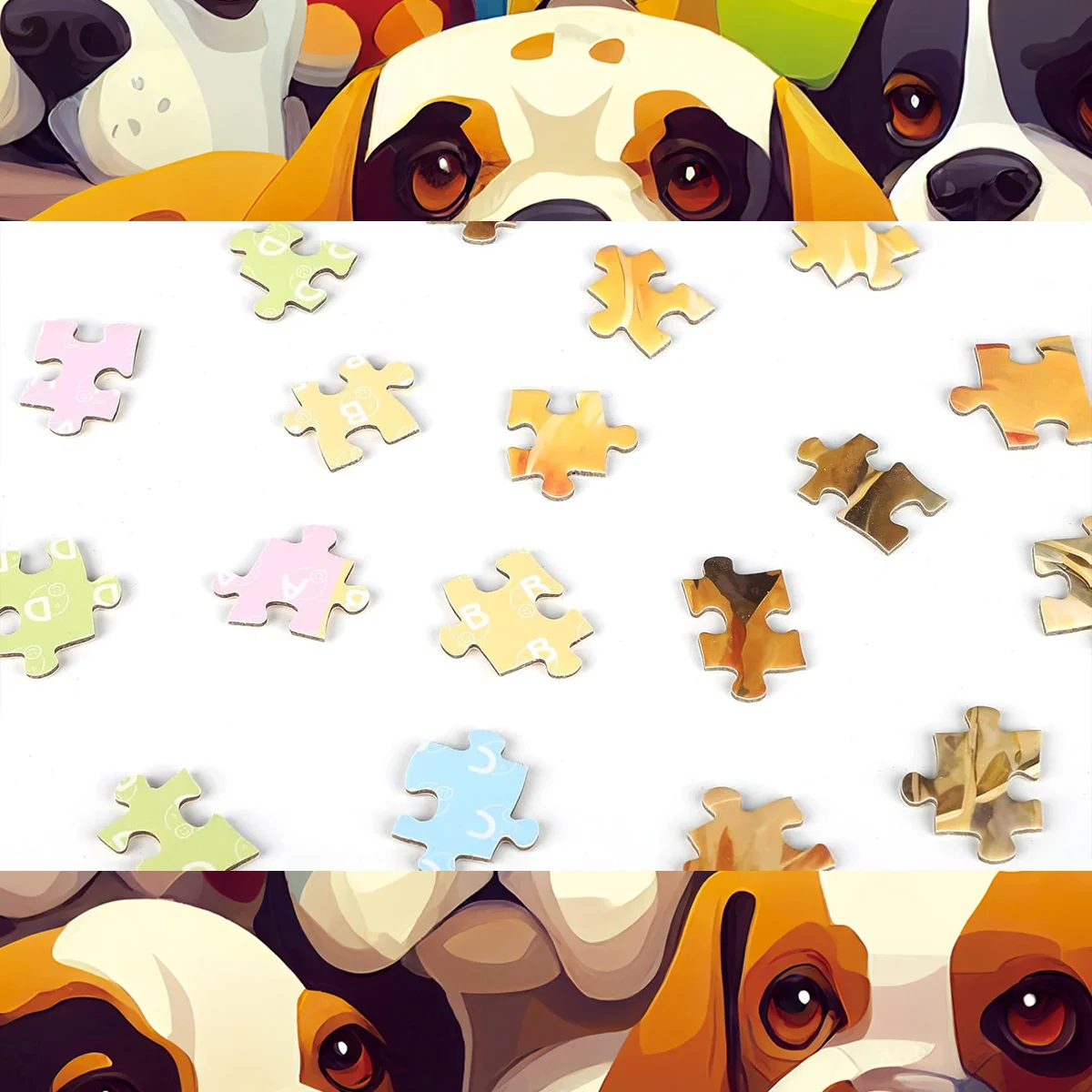 Jigsaw Puzzles for Adults/Kids 300 Pieces Group Cute Dogs Jigsaw Puzzles Families Games Toy for Home Art Decor Puzzles 15" x 10" 4
