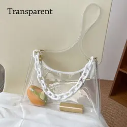 Summer Casual Jelly Shoulder Bag - Chic Underarm Purse Handbag (Transparent)