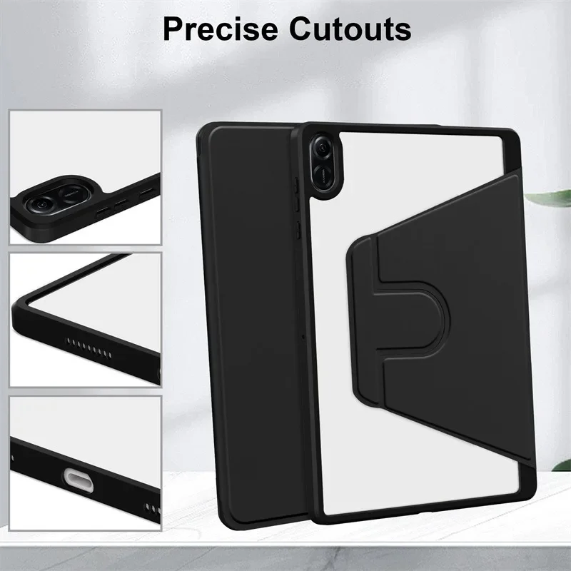 Enhanced Protective Case with Pencil Holder and 360° Rotating Acrylic Stand