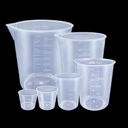 Clear Plastic Graduated Measuring Cups - 6 Piece Set for Baking and Liquid Measuring (6pcs a set)