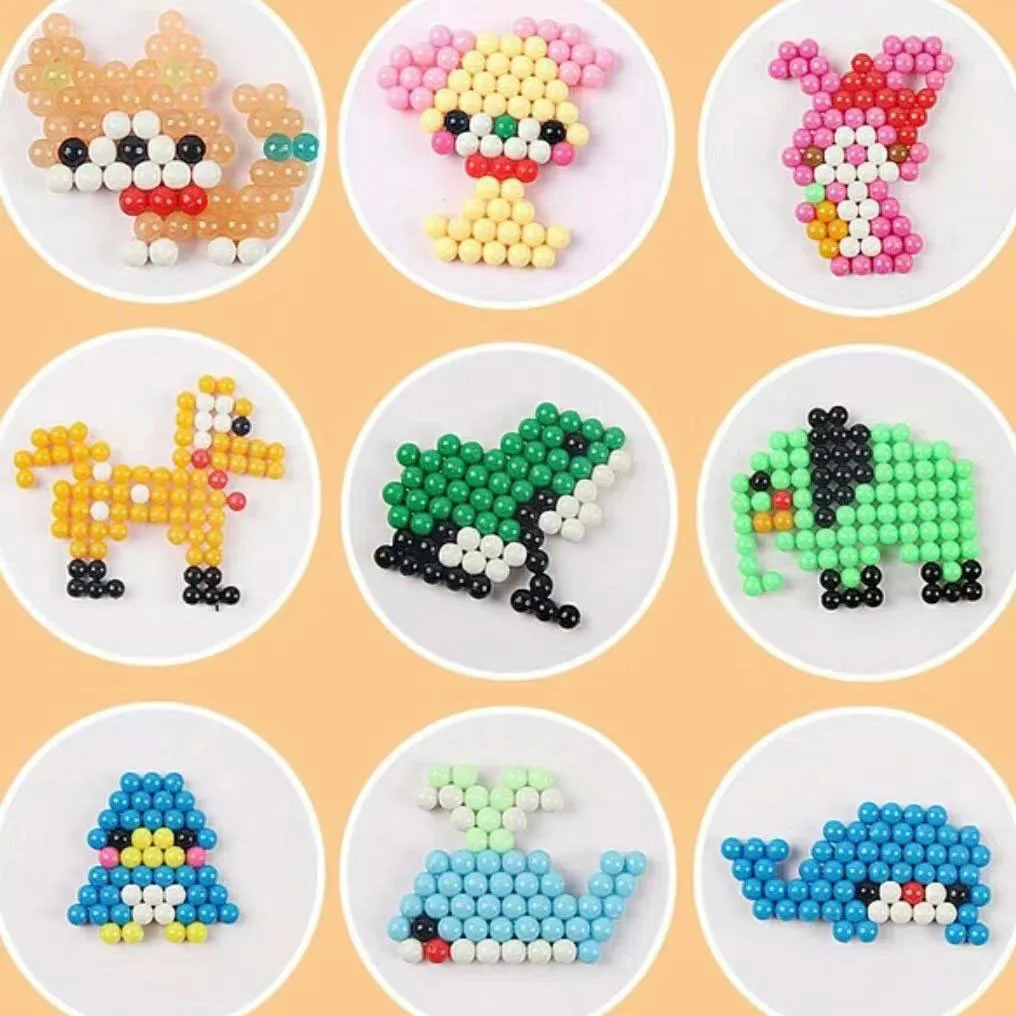Water Beads Spray hama beads Magic Educational 3D beads Puzzles perlen Children Toys 5mm 560Pcs Two box packag