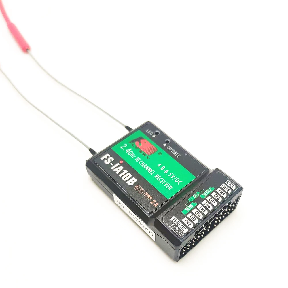 Flysky FS-IA10B 10ch Receiver W/ Antenna IA10B AFHDS 2A for Transmitter FS-I10 FS-I6S FPV RC Heli Plane Quadcopter Drone Receiver Antenna Drone Antenna