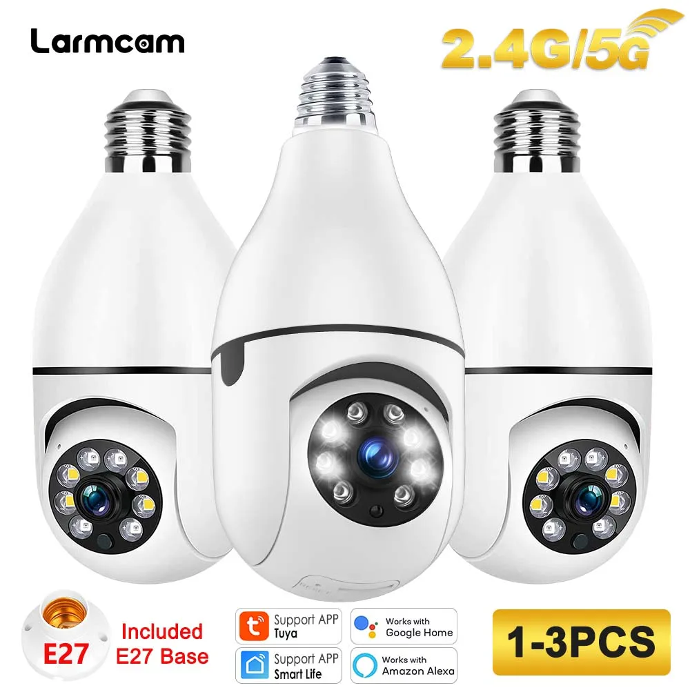 Tuya Bulb Camera 2K 3MP 5G WiFi Camera Baby Monitor 1080P Video