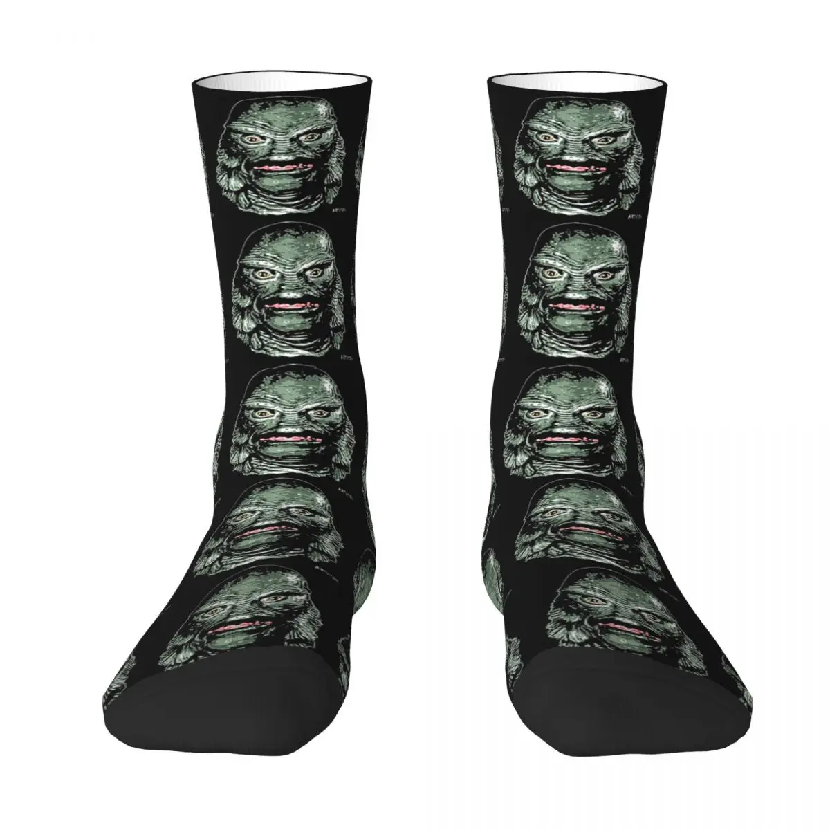 

All Seasons Crew Stockings The Creature From The Black Lagoon (Color) Socks Harajuku Hip Hop Long Socks for Men Women Gifts