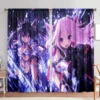2-Panel Purple Anime Characters Pattern Window Curtains - Artistic Home Decoration Curtains, All Season Decorative Curtains 1