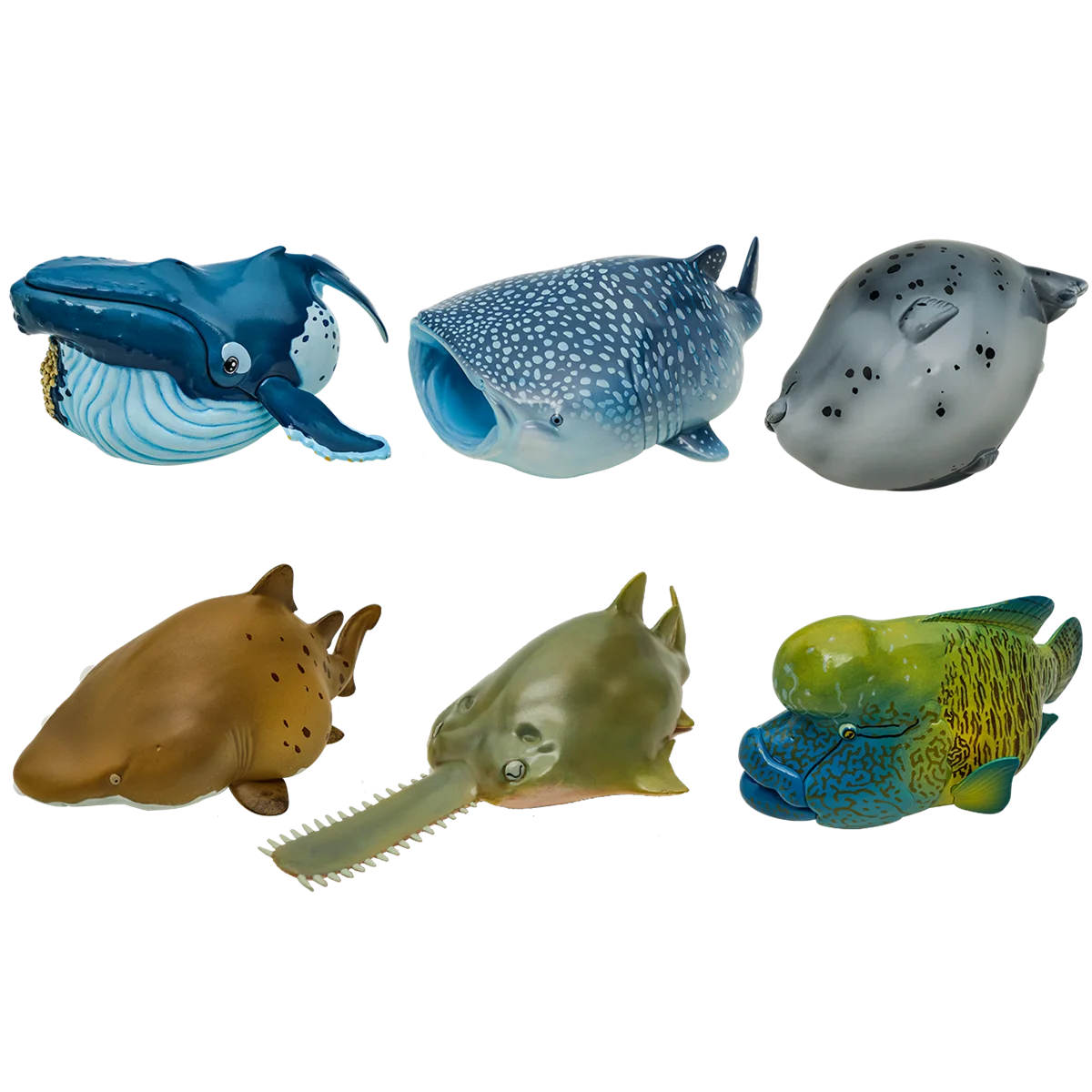 

Animal Planet Box Ocean Animal Figure Whale Shark Spotted Seal Giant Wrasse Humpback Whale Pristidae Model Ornament Gift Toys