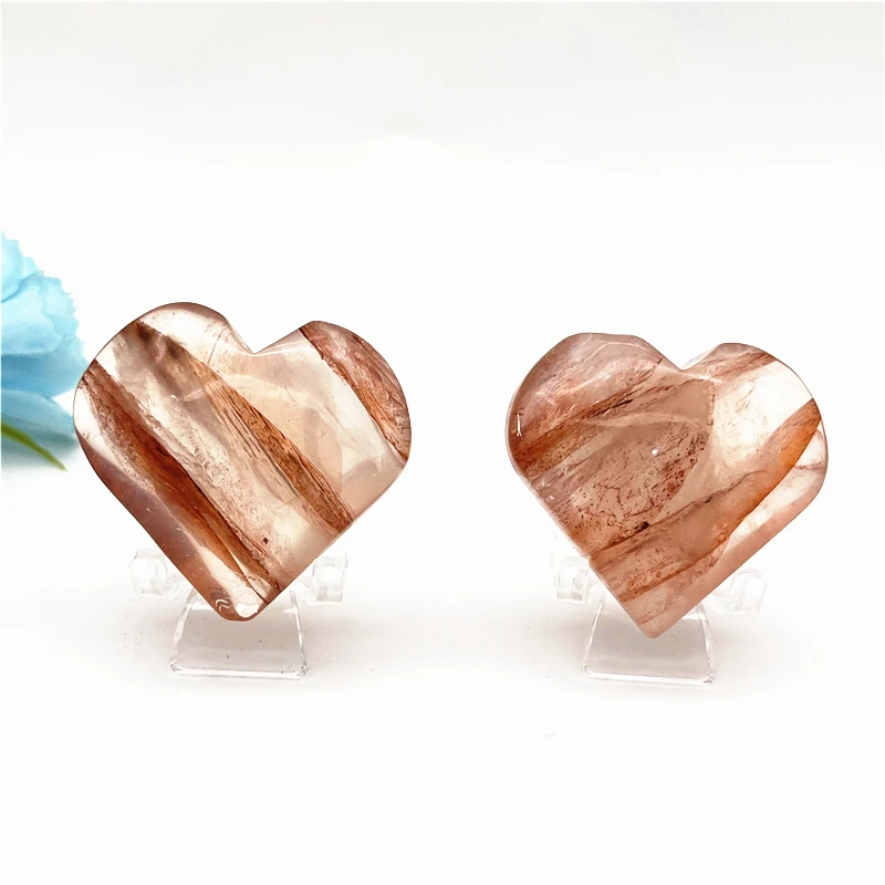 

Красивый 1 шт. натуральный красный огонь кварцевый кристалл сердце любовь резной ладонный камень исцеляющий полированный чакра натуральные кварцевые кристаллы