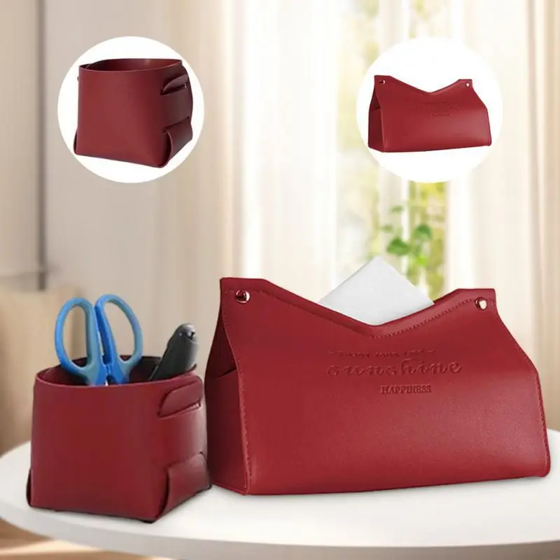 

Leather Tissue Box Hotel Tissue Box Home Living Room Decoration Bedroom Kitchen Creative Nordic Large Storage Box Napkin Holder