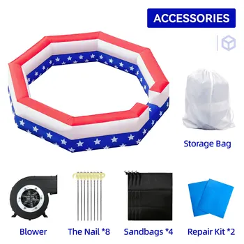 Gaga Ball Pit Inflatable with Air Blower Portable Gagaball Court Inflates in Under 3 Minutes Balls Pit 15FT/20FT for Sport Game 2