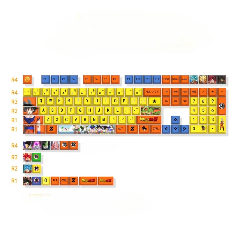 ドラゴンボール - keyさん専用 メカニカルゲーミングキーボード,pbtキーキャップ,Cherry MX
