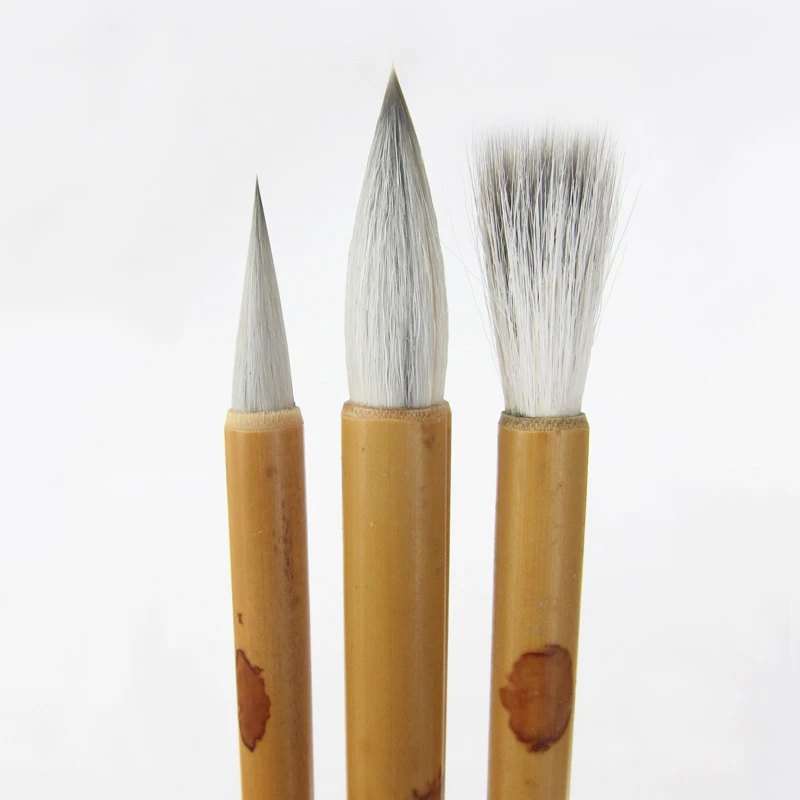 Traditional Chinese White Clouds Brush Woolen Rabbit Hair Brushes Chinese Calligraphy Regular Script Brush Pen Painting Supplies woolen hair brush pen official script seal script calligraphy brush chinese white clouds rendering coloring painting brushes