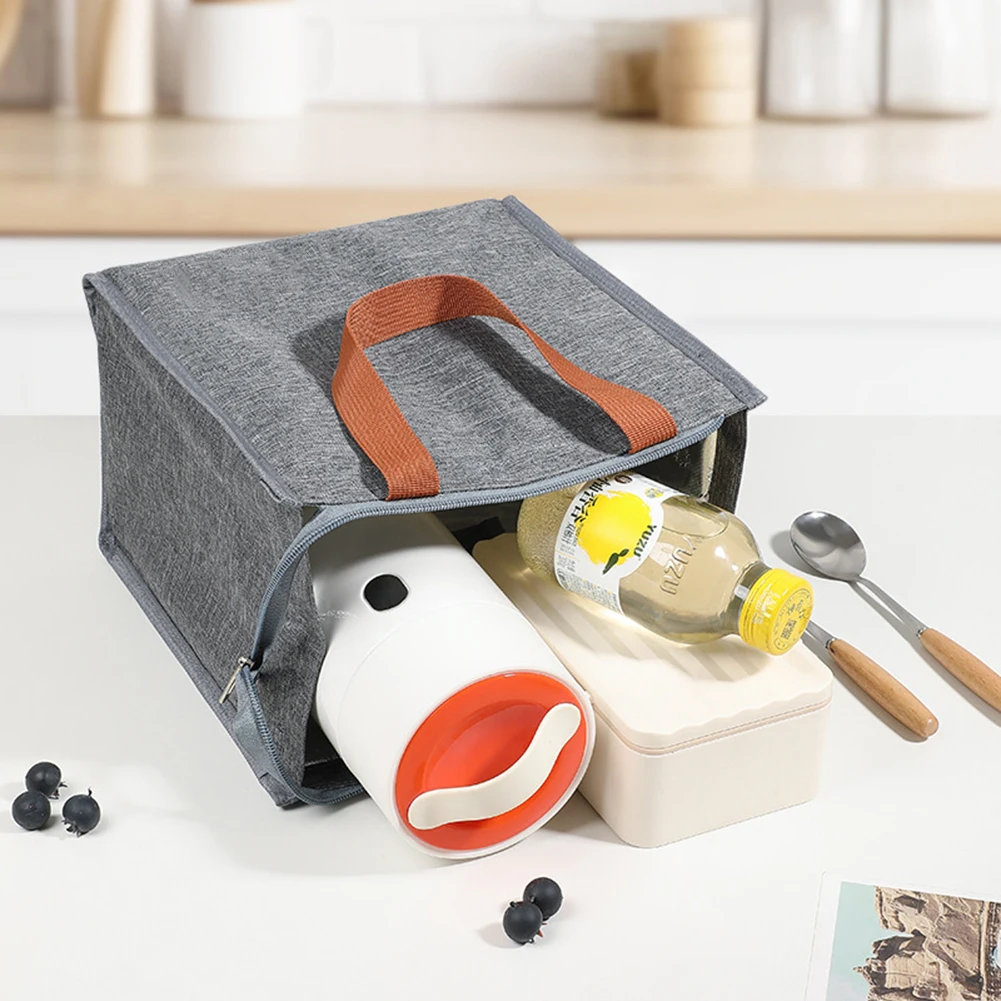 Thermal Lunch Bags Insulated Freezer Bag Portable Cooler Bag With Inner Pocket Cationic Aluminum Film Zipper For Camping Sports