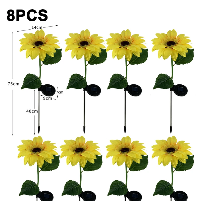 Outdoor Solar Powered LED Lights Sunflower Garden Decoration Waterproof Solar Lights For Pathway Patio Yard Balcony solar torch lights Solar Lamps