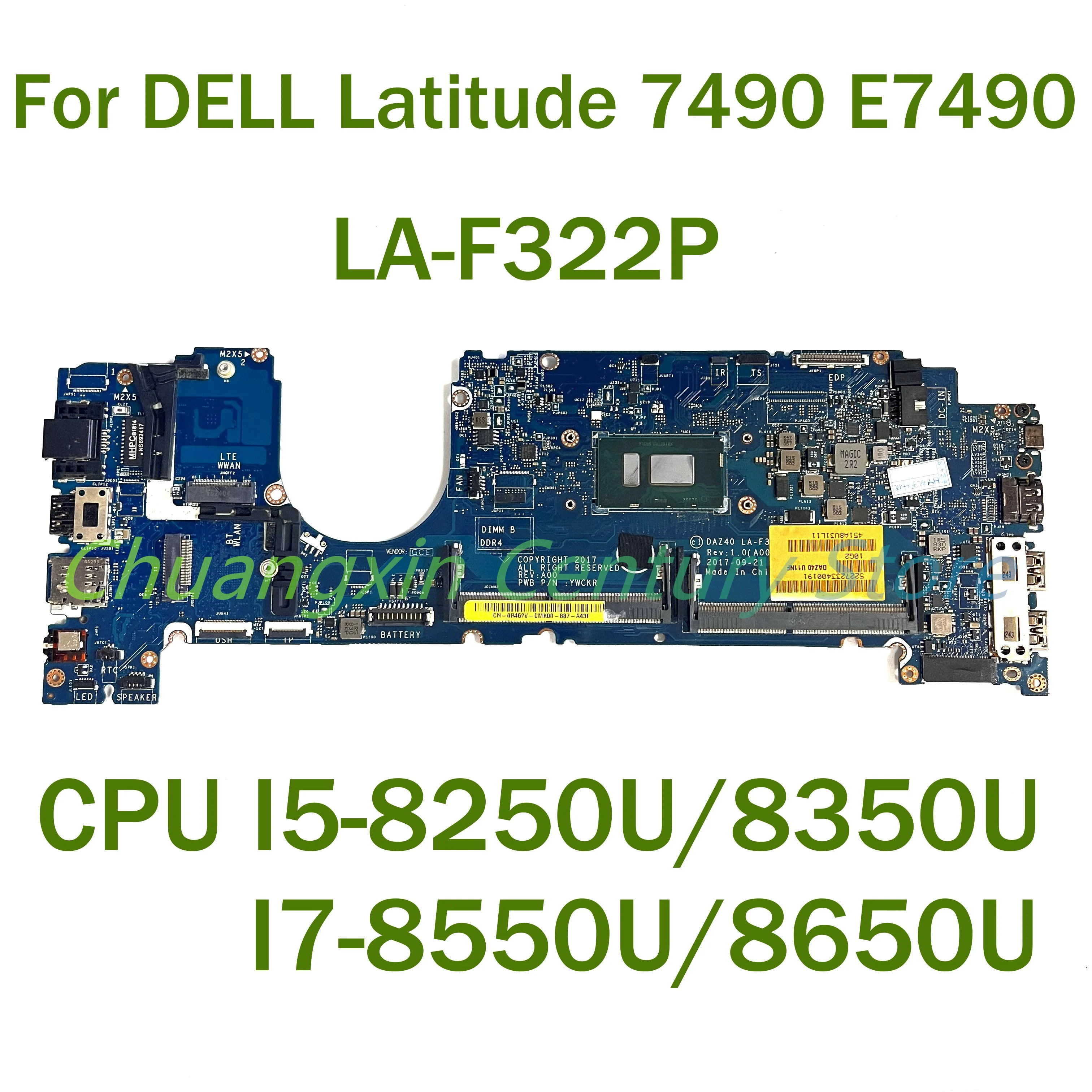 

Материнская плата для ноутбука DELL Latitude 7490 E7490 LA-F322P с центральным процессором/8350U I5-8250U/8650U 100% протестированная Полная работа
