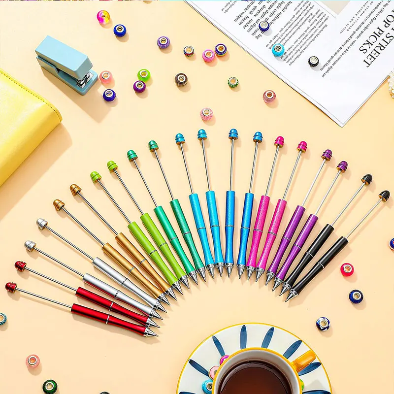 

19Pcs Metal Beadable Pens Assorted Bead Pens Ballpoint Pens for Kids Gift Women Students Presents Office School Supplies