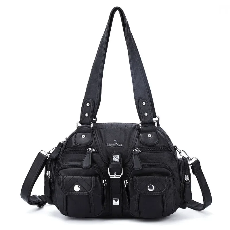 Angelkiss Women Handbags Satchel Top-handle Handbag PU Shoulder Bag Dumpling Pack Give Gifts Shoulder Bags Phone Money Pack shoulder bag ladies handbag