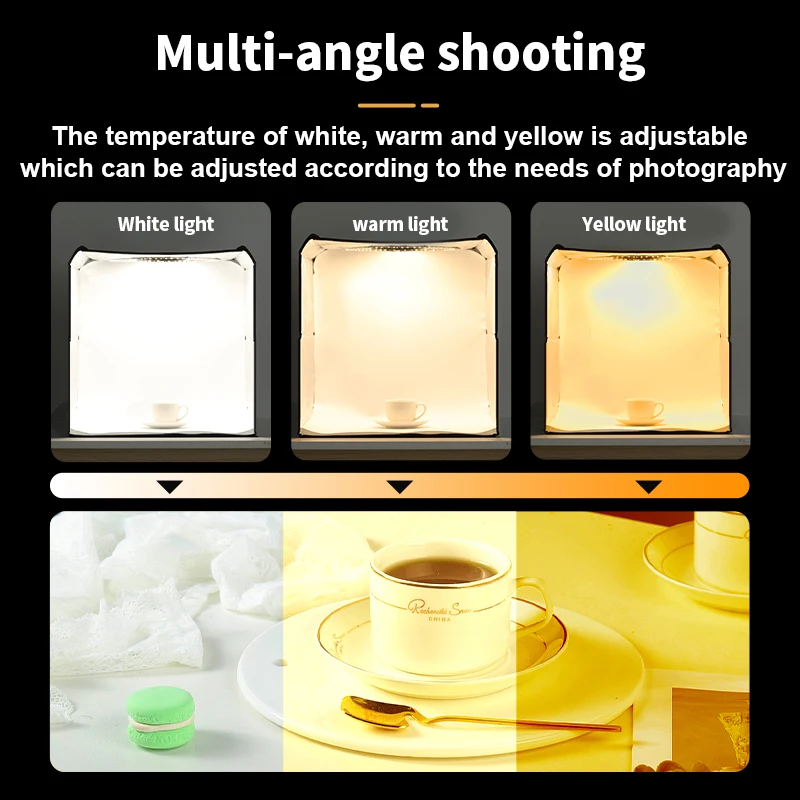 SOONPHO Light Box For Product Photography Light 25CM 30CM 40CM Bicolor Softbox Folding Shooting Tent Box 6Color For Photo Studio photo studio box led photo lighting photo studio light tent