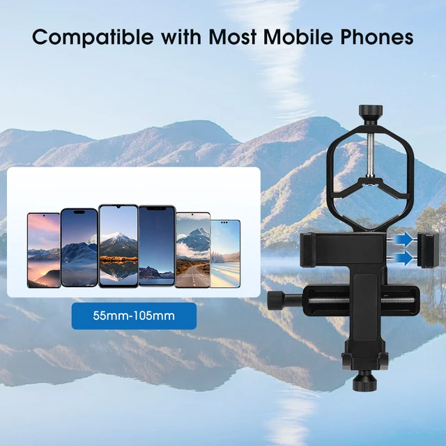Adattatore Universale Per Smartphone Svbony SV214Pro | Per Telescopi E Binocoli | Regolazione 3 Assi | Compatibile 28-48mm