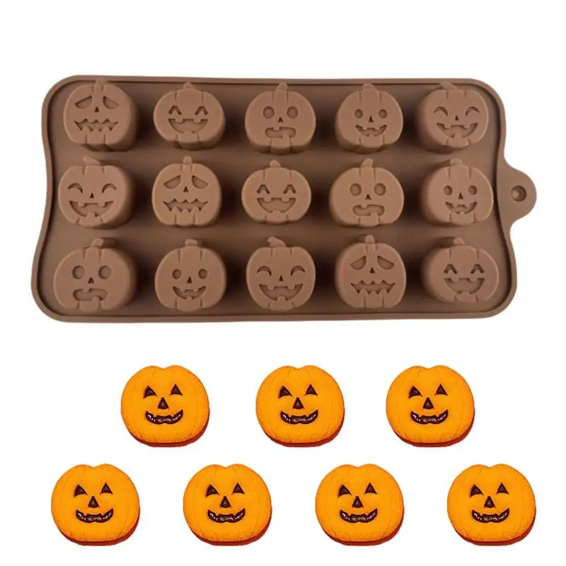 Halloween Cookie Mould Silicone Chocolate Molds Skull Ghost Pumpkin Design Halloween Molds Dessert Baking Tools Cake