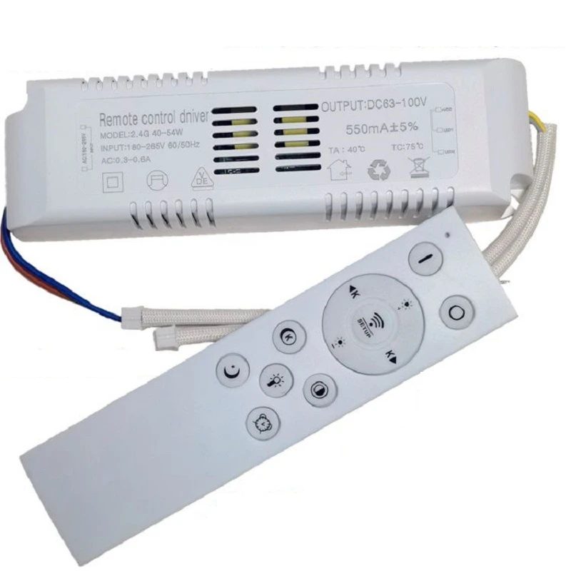 40 54W 180 265V Stepless dimming power supply 2.4G remote control dimmer driver for LED ceiling