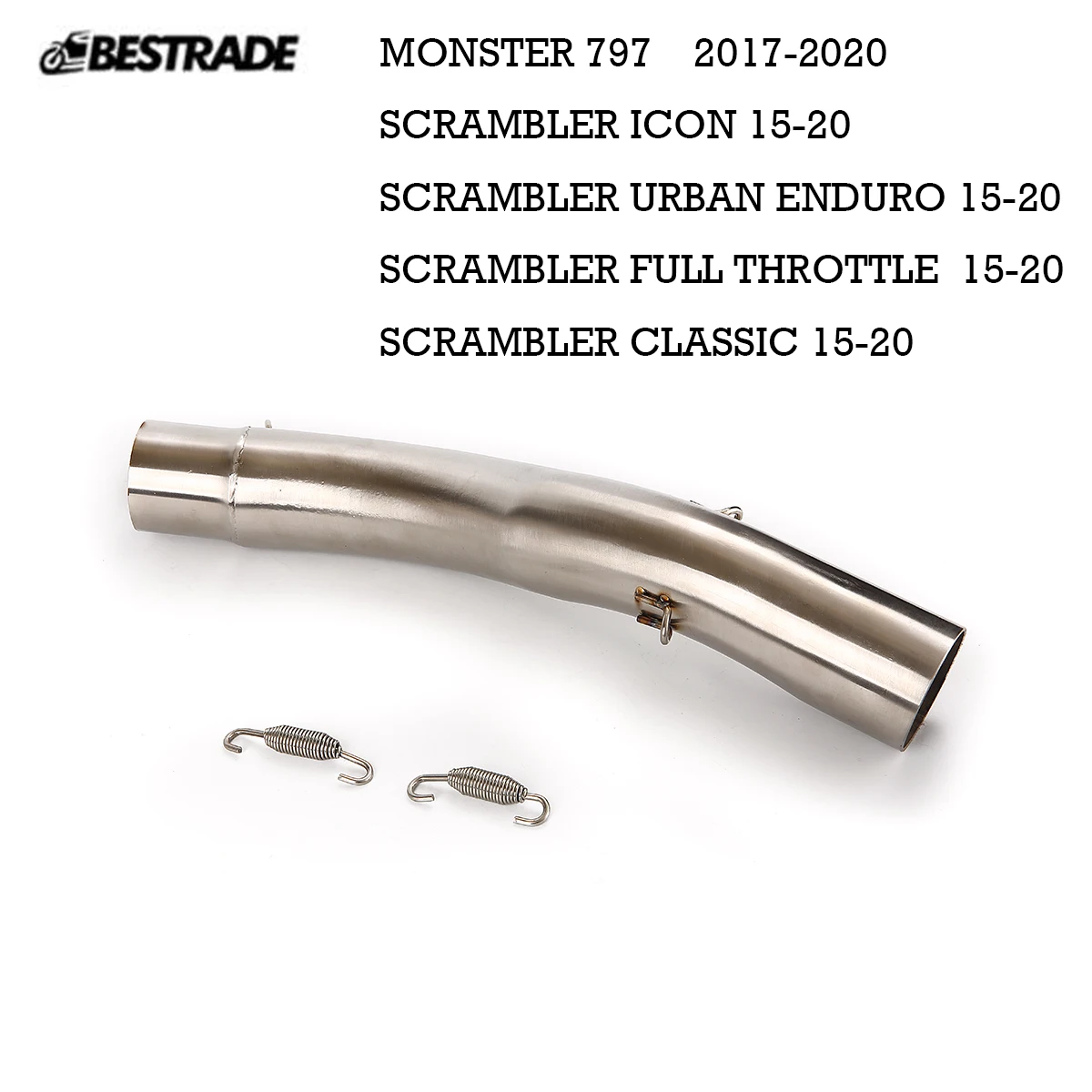 51Mm Per Ducati Scrambler 800 821 Scarico Moto Mid Mid Link Connettore Tubo Silenziatore In Acciaio Inossidabile