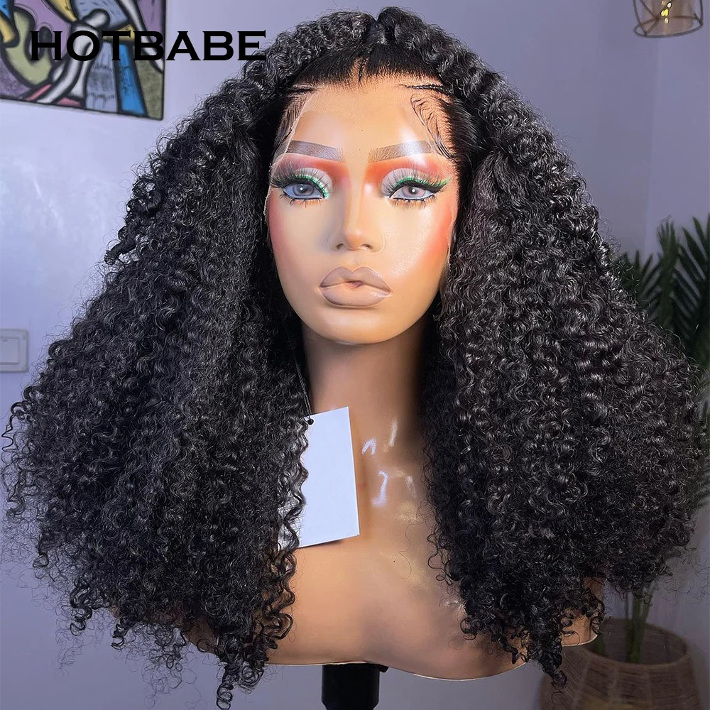 Glueless Wig Human Hair Ready To Wear Kinky Curly 360 Full lace Wig 13x4/13x6 HD Lace Front wig 250 Density Preplucked HOTBABE