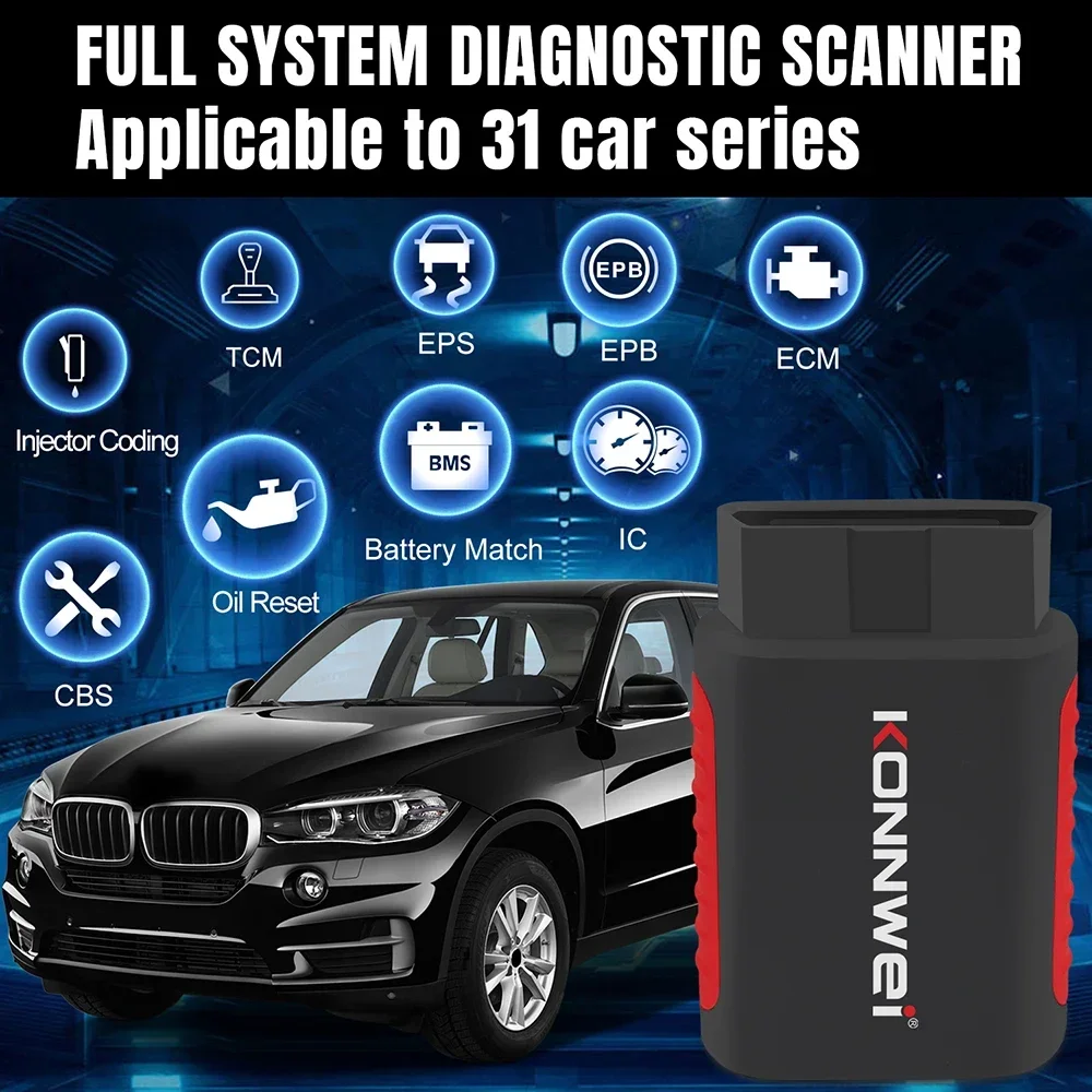 KONNWEI KDIAG Sistema completo Scanner automatico Reset SAS EPB Servizio ECU Programmatore OBD OBD2 Strumento diagnostico per auto Pk Thinkdiag MINI - Image 5