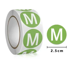 Universal Round Size Stickers: Self - Adhesive Clothing Labels (M)