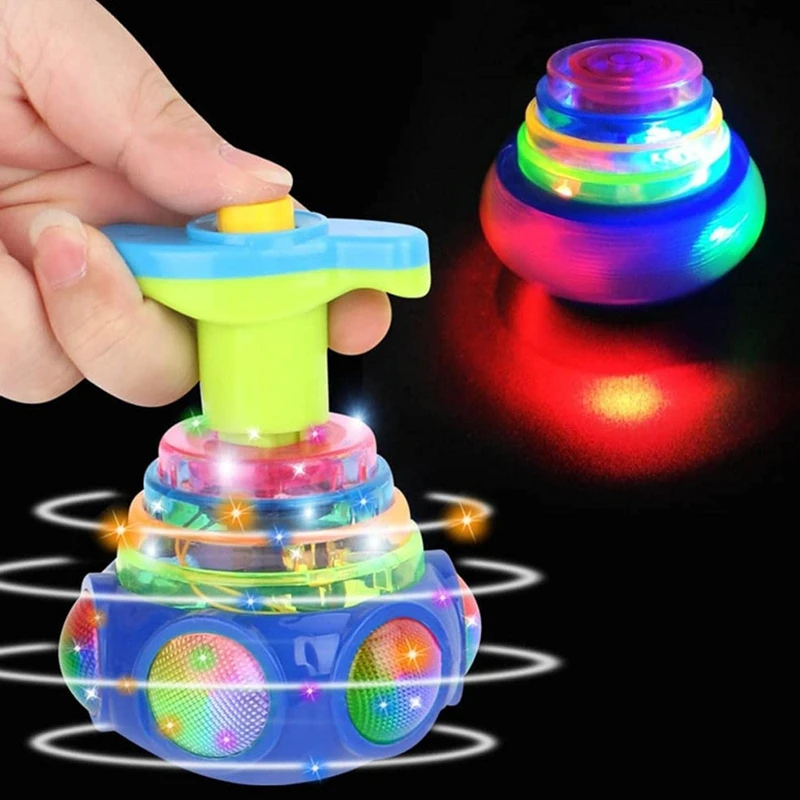 4Pcs Led 조명 깜박이 탑 스피너 장난감 자이로 스코프 장난감 어린이 선물 회전 자이로 Fidget Spinner 생일 파티 호의