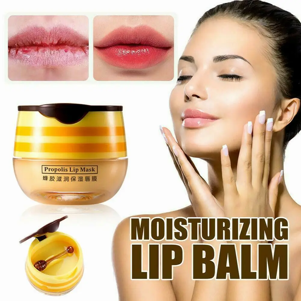 

Honey Lip Balm Moisturizing Propolis Lip Mask Remove Lips Reduce Dead Oil Lip With Brush Line Care Skin Nourishing L2T8