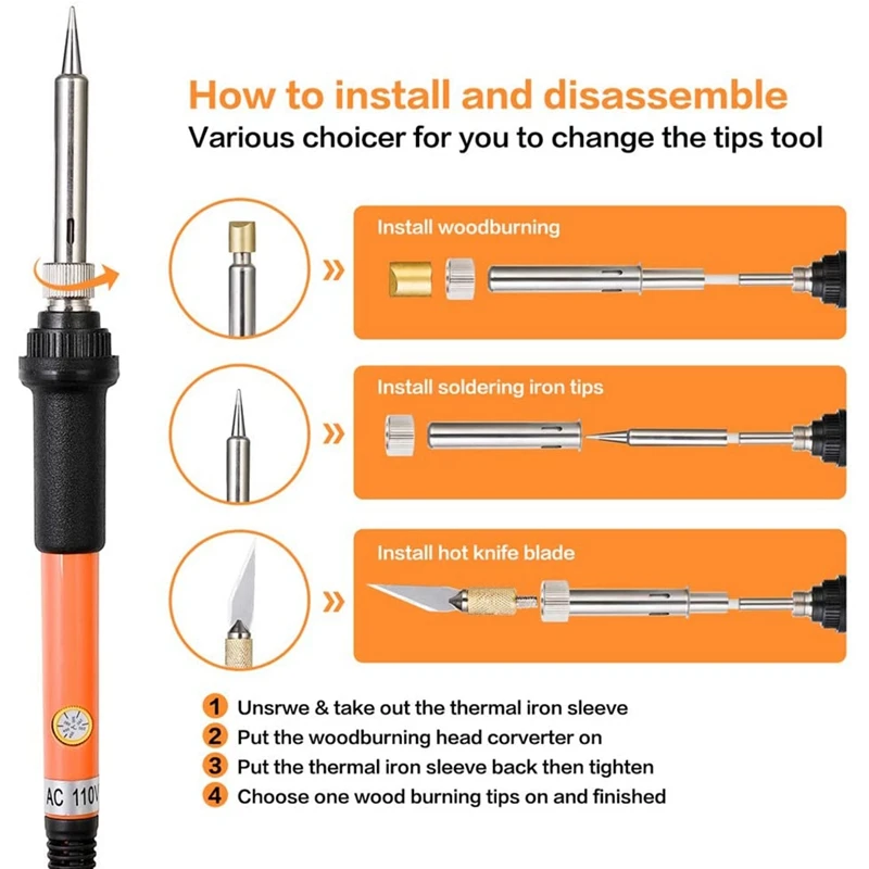 wood cnc machine Woodburning Tool With Soldering Iron Temperature Adjustable With Soldering Iron Set Pyrography Wood Burning Pen US Plug cnc wood router