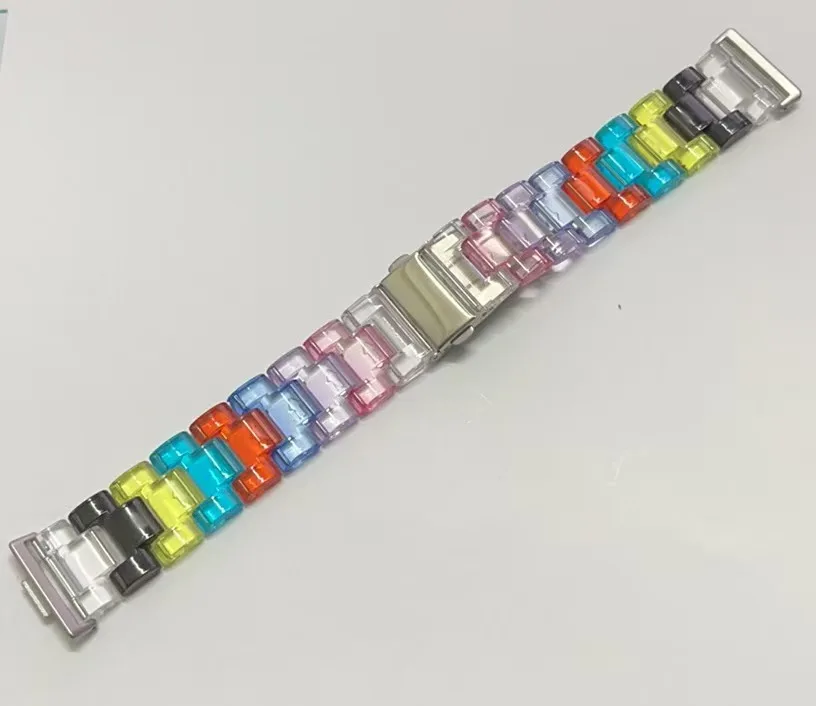 Rainbow Clear Resin Band - Lightweight Wristband Strap Bracelet