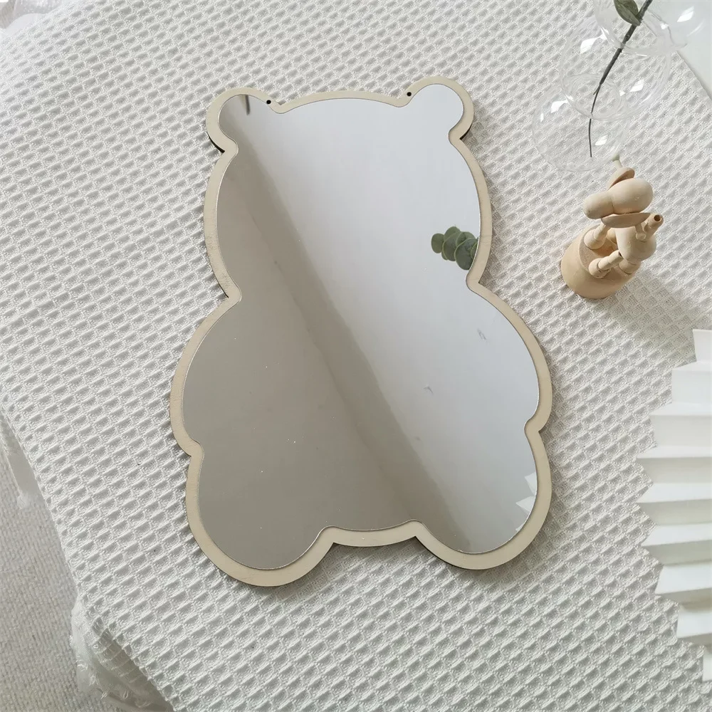 Nordic Rabbit Bear Shaped Mirror Cartoon Acrylic Mirrors Desktop Ornaments Baby Children Room Decoration Home Decor Photo Props