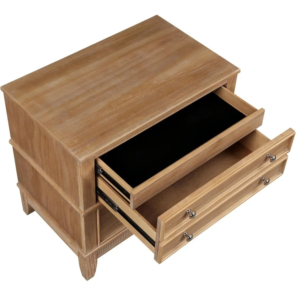 Rustic 3-Drawer Nightstand, Solid Wood End Table Stand Storage Cabinet for Bedroom/Living Room/Office/Home 6