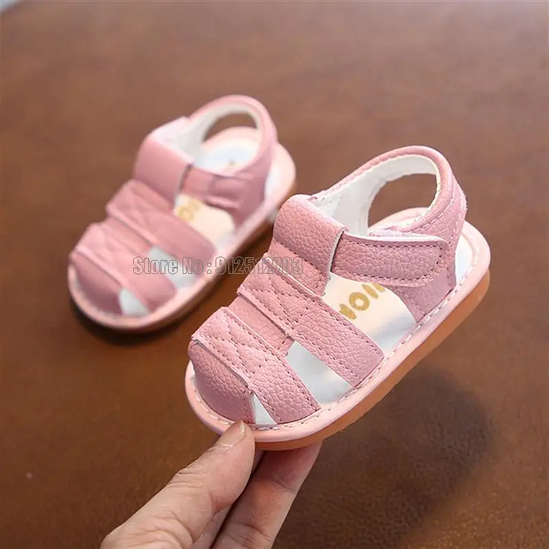 Infant Girls Sandals Summer Can Make Sounds Cute Princesses Toddler Kid Children Sandal Soft First Walker Baby Shoes