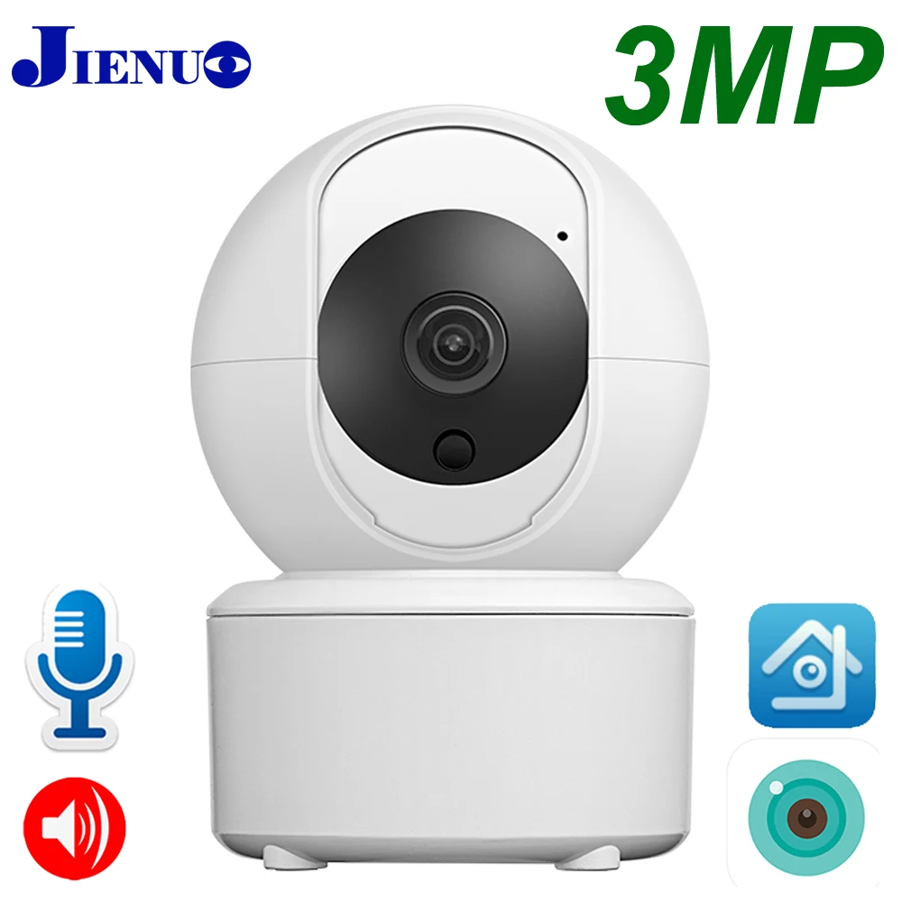 JIENUO PTZ IP Camera 1080P 3MP HD Wireless Cctv Security Surveillance Indoor IR Night Vision Wifi Cloud Auto Tracking Home Cam